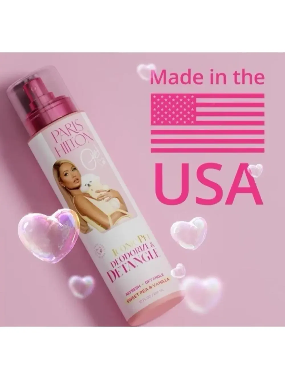 Paris Hilton Pet Iconic Dog Grooming Spray Deodorize Detangle Fresh Scent